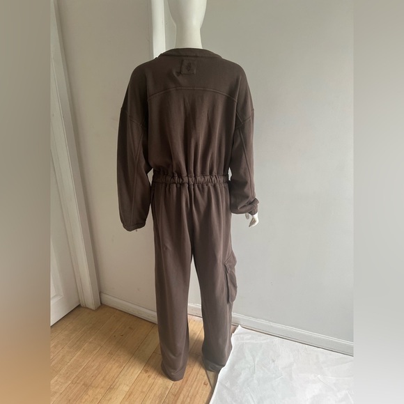 Free People Movement See You Again Jumpsuit Small Ivory All In One Zip Up Casual - Picture 3 of 7